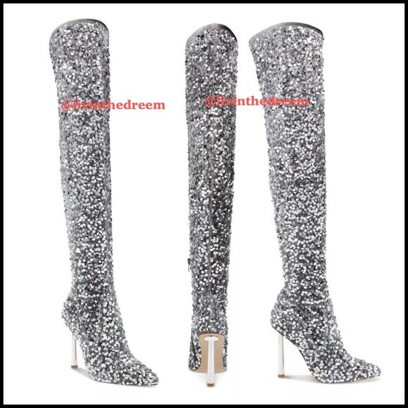 NIB Steve Madden Vivee Sequin Over-The-Knee Dress Boots Size 9.5 $149 - Picture 9 of 9